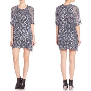 IRO Aliza Metallic Silk Tunic Dress